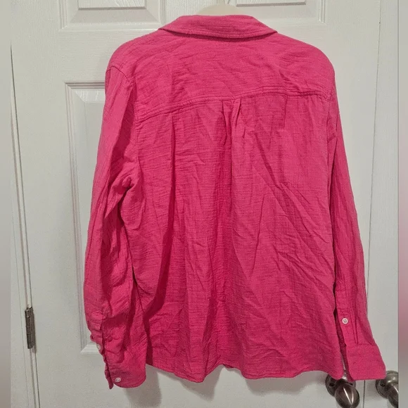 J. Crew Factory 100% Cotton Crinkle Gauze Button Up XL - Picture 5 of 5